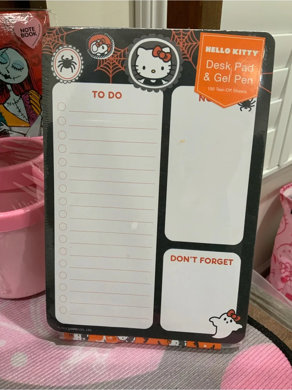 Hello Kitty Halloween Notepad Desk Pad - Black, Orange, White